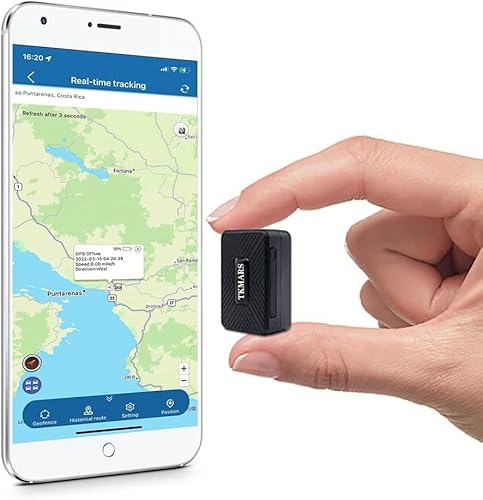 TKMARS Klein GPS-Tracker Echtzeit-Tracking Mini-GPS Ortungsgerät magnetischer Peilsender GPS-Sender für Auto Kinder Koffer mit 1500mAh-Akku wasserdicht kostenlose APP Web-Plattform