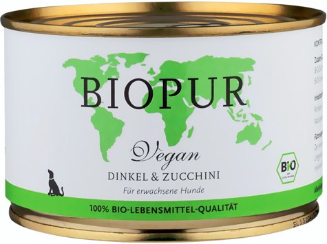 Biopur Vegan Dinkel Zucchini Hundefutter 6x400g
