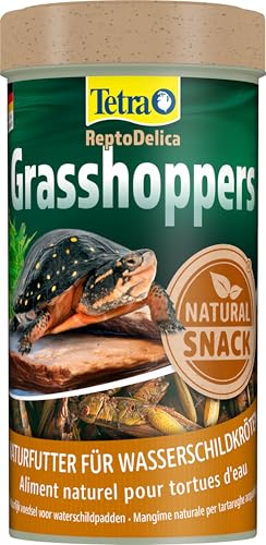 Tetra ReptoDelica Grasshoppers Schildkröten-Futter - Naturfutter aus getrockneten Heuschrecken 250 ml Dose