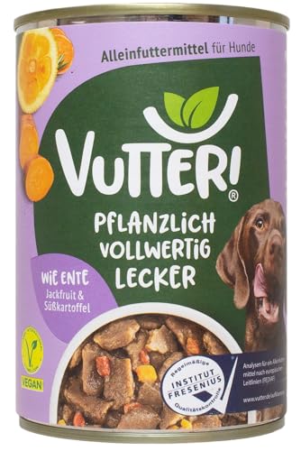 Vutter Wie Ente - 400 g - pflanzliches Alleinfutter für Hunde - Nassfutter