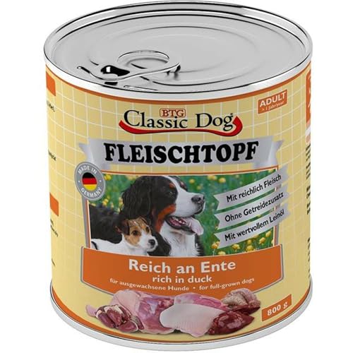 Classic Dog Dose Adult Fleischtopf Pur Reich an Ente 800g Menge 6 je Bestelleinheit