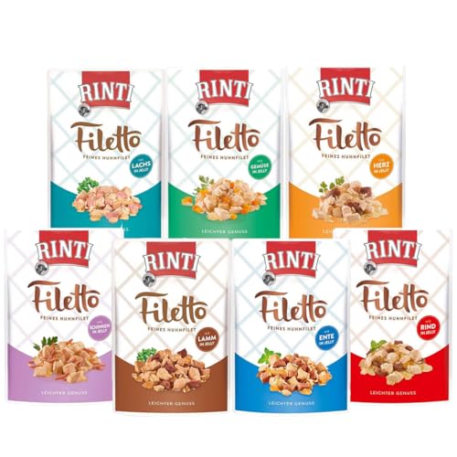 Individueller Rinti-Filetto Mix 30 x 100g Bundle Nassfutter für Hunde im Frischebeutel