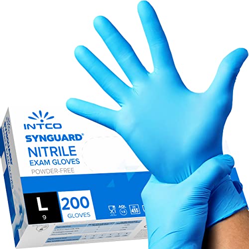 200 Stück Nitril-Handschuhe puderfrei latexfrei hypoallergen Lebensmittelhandschuhe Einweghandschuhe Größe L