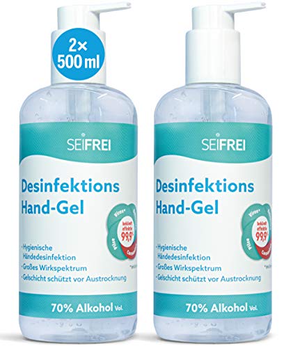 SEIFREI   Desinfektions Hand Gel 2x 500ml Spenderpumpe