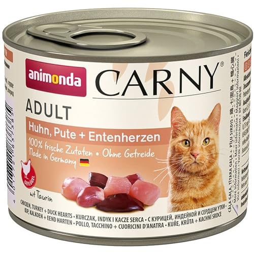 Animonda Cat Dose Carny Adult Huhn Pute Entenherzen 200 g - Sie erhalten 6 Packung en Packungsinhalt 0 2 Kg