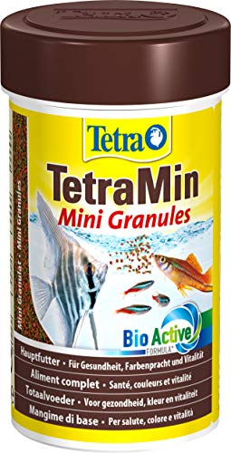 TetraMin Mini Granules   langsam absinkendes Fischfuter kleine Zierfische wie z.B. Salmler und Barben 100 ml Dose