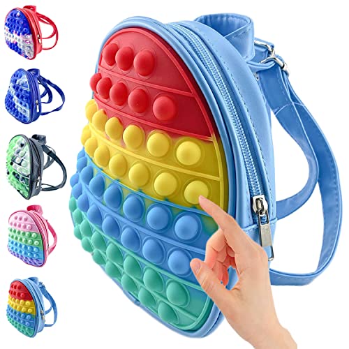 Pop It Backpack Pop It Rucksack Schule Pop Fidget Toys Bag Push Bubble Sensory Squeeze Bag Anti-Anxiety Fidget Toy Popit Stress Relief Pop Backpack for Adults and Children