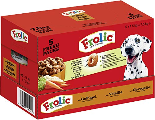 Frolic Hundefutter Trockenfutter mit Geflügel Gemüse und Reis 1 Karton 1 x 7 5kg