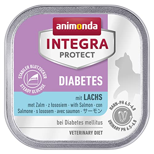 animonda Integra Protect Diabetes Katze Diät Katzenfutter Nassfutter bei Diabetes mellitus mit Lachs 16 x 100 g