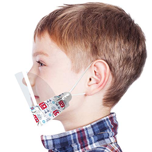 Urhome 5 Stück Gesichtsvisier Gesichtsschutzschild Face Shield Gesichtsvisier Mundvisier Mundschutz Blau Kinder