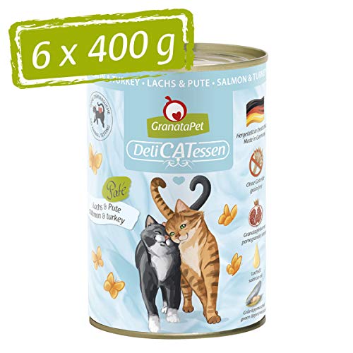 GranataPet Delicatessen Lachs Pute Feinschmecker Futter ohne Getreide ohne Zuckerzusätze 6x 400 g