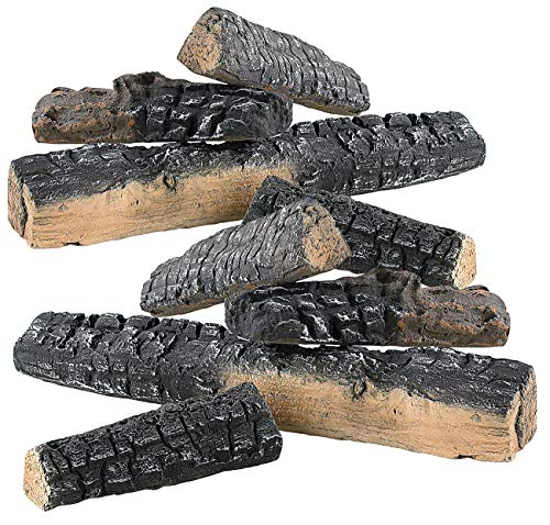 Carlo Milano Keramikholzscheite 8er-Set Keramik-Dekorations-Holzscheite für Bioethanol-Öfen Keramikholz für Gaskamin Keramikholz für Ethanol Kamin Feuerschale