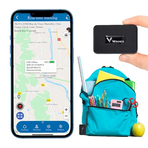 Winnes GPS Tracker Mini tragbar APP Web-Echtzeit-Tracking Verschiedene Alarme Geofence Routenvisualisierung vielseitig einsetzbar GPS Tracker Fahrrad Auto Kinder TK913