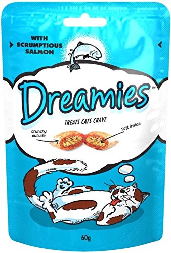 Dreamies Katzen-Leckerli mit Scrumptious Salmon 60 g - Packung mit 6