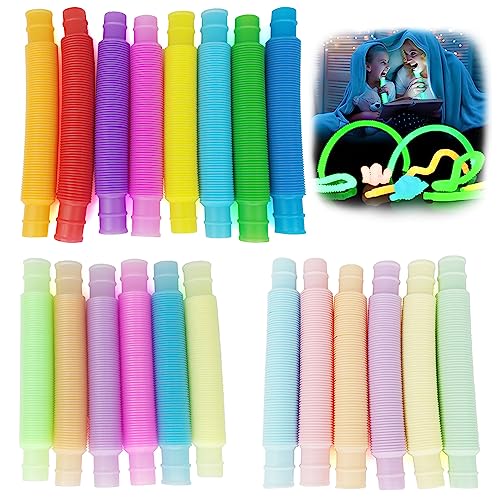 XSHAO 20 Stück Pop Tubes Mehrfarben Pop Röhren Sensorisches Spielzeug für Stressabbau und Anti-Angst für Kinder und Erwachsene