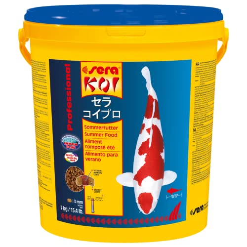 sera KOI Professional Koifutter 7 kg 21L Koi-Fischfutter für den Sommer Für Temperaturen über 17 C Geringere Wasserbelastung Weniger Algen