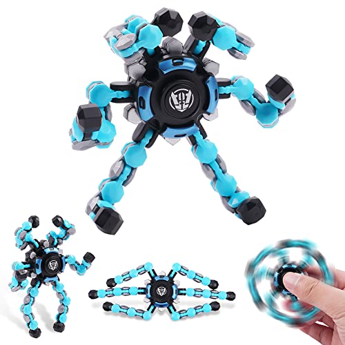 Ainiv Fingertip Toy Sensorische Fidget-Spinner Spinner Spielzeug Spinner Toy Spin Toy Transformierbare Mechanische Spinner Kreisel Stressabbau Spielzeug Geschenk Für Kinder Und Erwachsene Blau