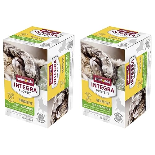 animonda Integra Protect Katze Sensitive Diät Katzenfutter Nassfutter bei Futtermittelallergie mit Pute Kartoffel 6 x 100 g Packung mit 2