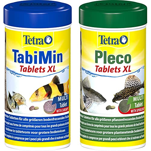 Tetra Tablets TabiMin XL - Tabletten Fischfutter insbesondere für Bodenfische mit größerem unterständigem Maul 133 Tabletten Dose Pleco XL Tablets Nährstoffreiches Fischfutter 133 Tabletten