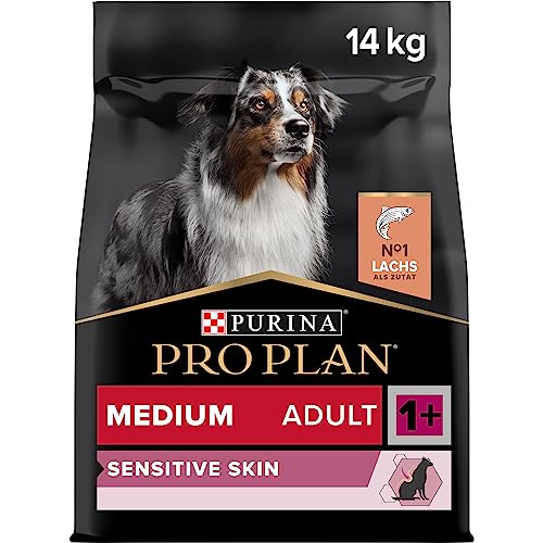 Pro Plan Medium Adult Sensitive Skin Hundefutter trocken reich an Lachs 1er Pack 1 x 14 kg