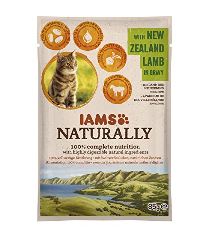 Iams Naturally Lamm Nassfutter mit Lamm für erwachsene Katzen Probiergröße 1 x 85 g