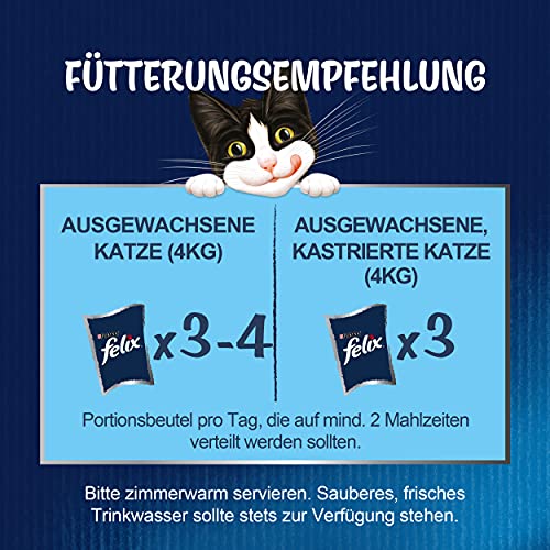 FELIX Sensations Crunchy Katzenfutter nass in Gelee Sorten-Mix 6er Pack 6 x 10 Beutel 85g