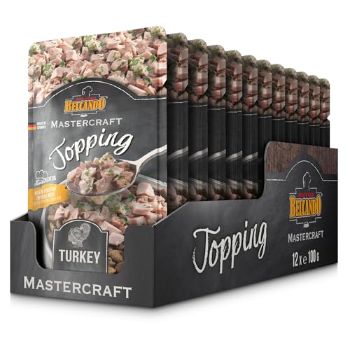 BELCANDO Mastercraft Topping Truthahn 12x 100g Beutel Nassfutter für Hunde getreidefrei sortenfrei Ergänzungsfutter Made in Germany