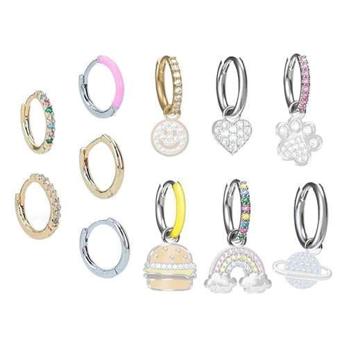 Depesche 11833-008 Creolen Ohrringe in ovaler Form mit weißen Steinen versilbert ideal als kleines Geschenk