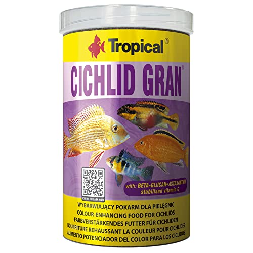 Tropical Cichlid Gran - farbverstärkendes Granulatfutter mit Beta-Glucan 1er Pack 1 x 1 l