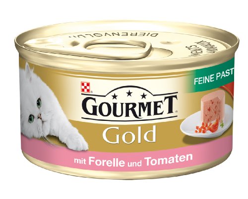 Gourmet Gold Feine Pastete mit Forelle Tomaten 85g Katzenfutter 24er Pack von Purina