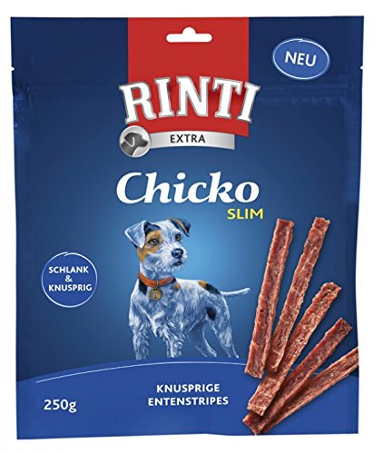 Rinti Chicko Slim Ente Knusprige Entenstripes 900g - Sie erhalten 4 Packung en Packungsinhalt 0 9 kg