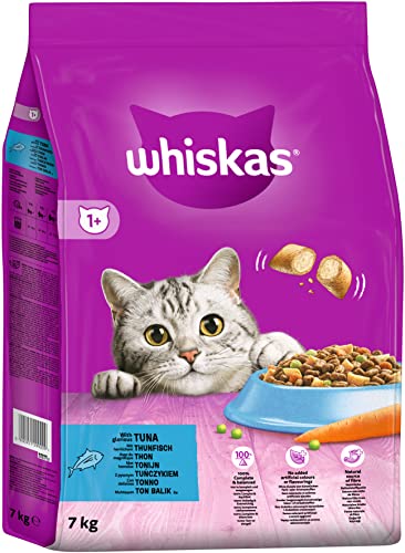 Whiskas Adult 1 Trockenfutter Thunfisch 7kg 1 Packung - Katzentrockenfutter für erwachsene Katzen - unterschiedliche Produktverpackungen erhältlich
