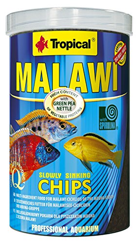 Tropical Mbuna Chips für Malawisee der Mbuna Gruppe   zutatenreiches Futter langsam sinkender Chips für die tägliche Fütterung   1000ml 520g
