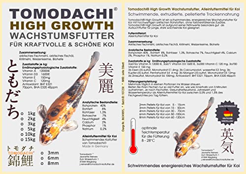 Schwimmfutter Koi Futter energiereiches Jumbo Koifutter leicht verdaulich arktische Rohstoffe Tomodachi High Growth 8mm 10kg