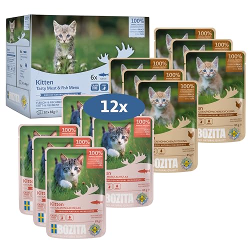  Häppchen Sauce Fisch und Fleisch für Kitten 12x 85g Pouch   für im