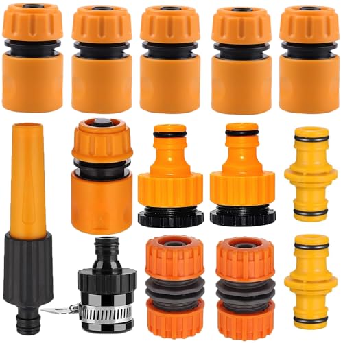 ATB-Foger 14 Gartenschlauch Anschluss Kit Schlauchende Schnellanschluss Schlauch Reparatur Anschluss Schlauch Waterstop Connector Double Male Snap Connector 2in1 Threaded Tap Connector etc