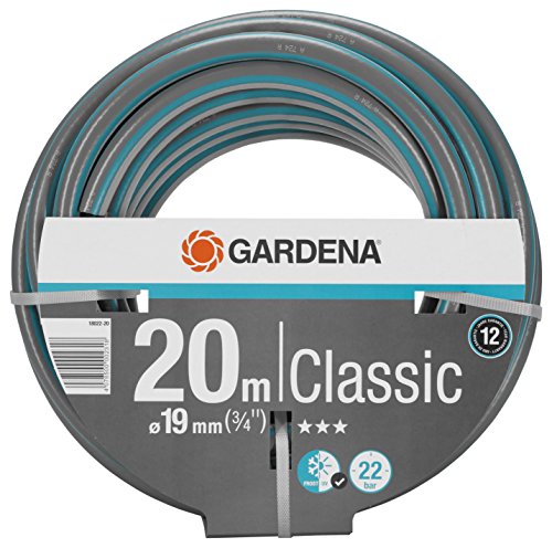 Gardena Classic Schlauch 19 mm 3 4 Zoll 20 m Universeller Gartenschlauch aus robustem Kreuzgewebe 22 bar Berstdruck UV-beständig ohne Systemteile 12 Jahre Garantie 18022-20