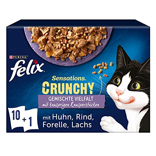FELIX Sensations Crunchy Katzenfutter nass in Gelee Sorten Mix 6er Pack 6x 10 85g