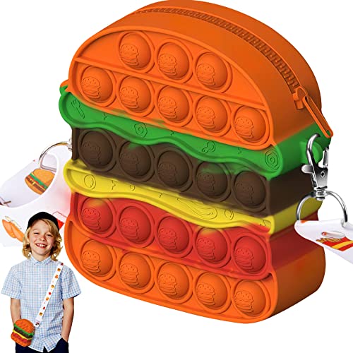YOGINGO Tasche Handtasche Taschen 2 in 1 Tasche Umhängetasche mit Längenverstellbarem Tragegurt Schultertasche Erwachsene Hamburger