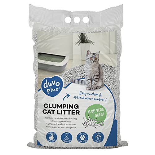 Klumpendes Katzenstreu mit Aloe Vera 12 kg absorbiert schnell 100% Bentonit EIN sehr feines und natürliches Granulat 99 5% staubfrei für saubere Pfoten neutralisiert schlechte Gerüche