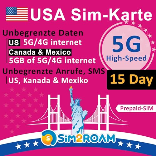  KANADA MEXIKO Prepaid 15 Tage T Mobile Netzwerk verwenden 5G 4G Internetdaten den Hawaii inbegriffen Anrufe Kanada Mexiko 5 GB Daten CA MX Nachfüllbar