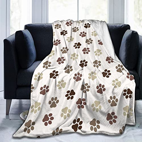 Katzenpfoten-Decke für Hunde Katzen Welpen Fußabdruck weich für Kinder und Erwachsene Anime sehr gemütlich und luxuriös dekorativer Überwurf für Couch Bett Auto und Sofa 152 4 x 127 cm