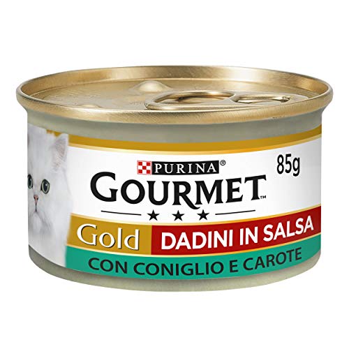 Purina Gourmet Gold Würfel aus Sauce für Katzen mit Hase und Härte 24 Dosen 85 g