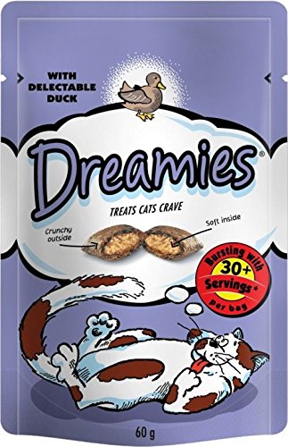 Dreamies Katzen-Leckerli mit Delectable Duck 60 g - Packung mit 6