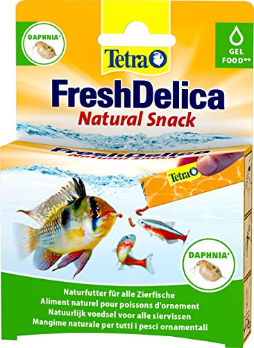  FreshDelica Daphnia   natürlicher Snack Wasserflöhen Zierfische Leckerbissen in Gelee 16x 3g Beutel