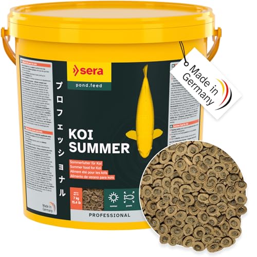 sera KOI Professional Koifutter 7 kg 21L Koi-Fischfutter für den Sommer Für Temperaturen über 17 C Geringere Wasserbelastung Weniger Algen