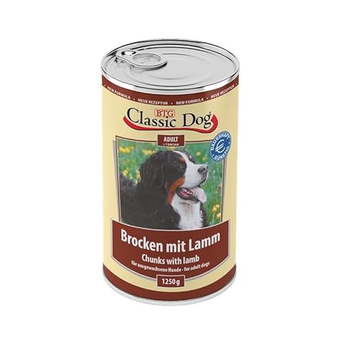 Classic Dog Brocken mit Lamm 6X 1250g Hundefutter nass