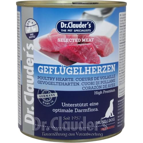 Dr. Clauders Selected Meat Geflügelherzen 6X 800g Hundefutter nass