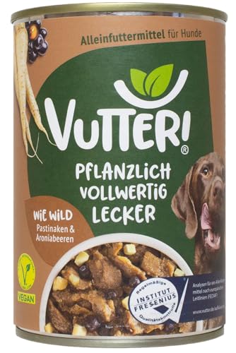 Vutter Wie Wild - 400 g - pflanzliches Alleinfutter für Hunde - Nassfutter