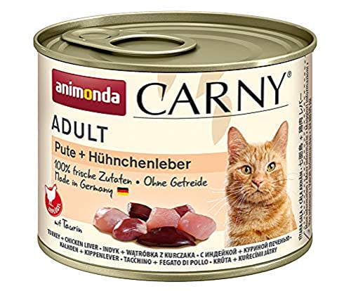 animonda Carny Adult Katzenfutter Nassfutter fÃ¼r ausgewachsene Pute HÃ¼hnchenleber 6x 200 g